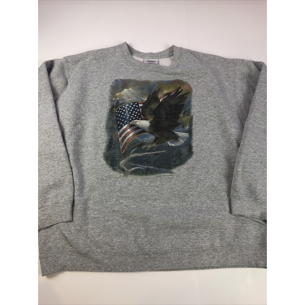 Vintage Pluma Heavyweight Sweatshirt American Flag Eagle: Size XL